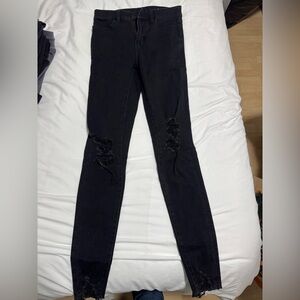 American Eagle Outfitters Black Distressed Skinny Jeans
